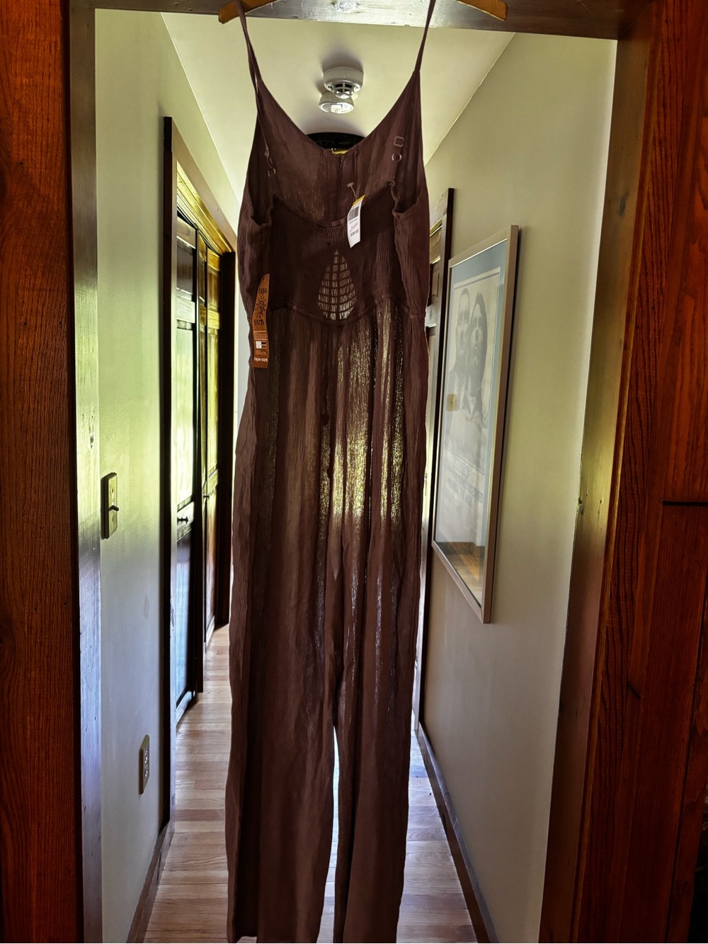 Raya Sun wide-leg jumpsuit, featuring a crinkled cotton/gauze texture, a front